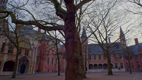 traditional european dutch style castle keep fortress architecture building in netherlands with authentic art design and cinematic sightseeing walkthrough