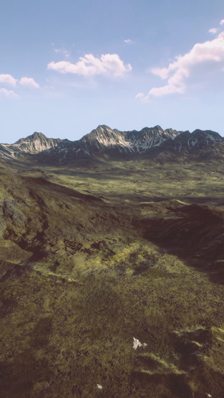 Stunning aerial view of rugged mountain landscape under bright sky