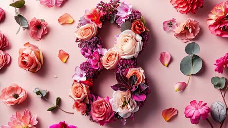 floral number 8 for international women's day