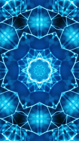 vj loop blue neon kaleidoscope. vertical looped video