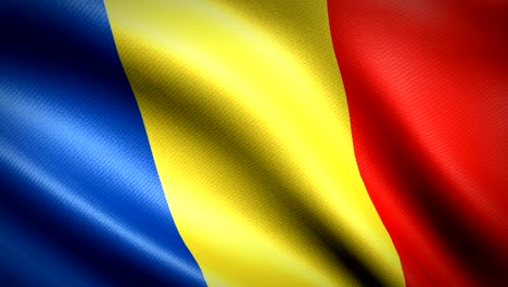 romania flag. seamless looping animation. 4k high definition video