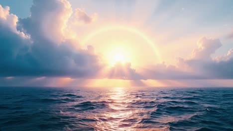 ocean sunset with dramatic clouds
