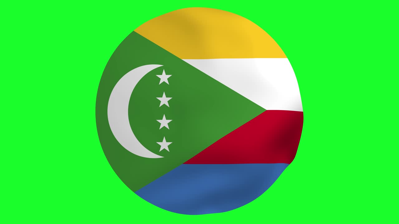 la bandera de las comoras ondeando en el aire animación 4k uhd