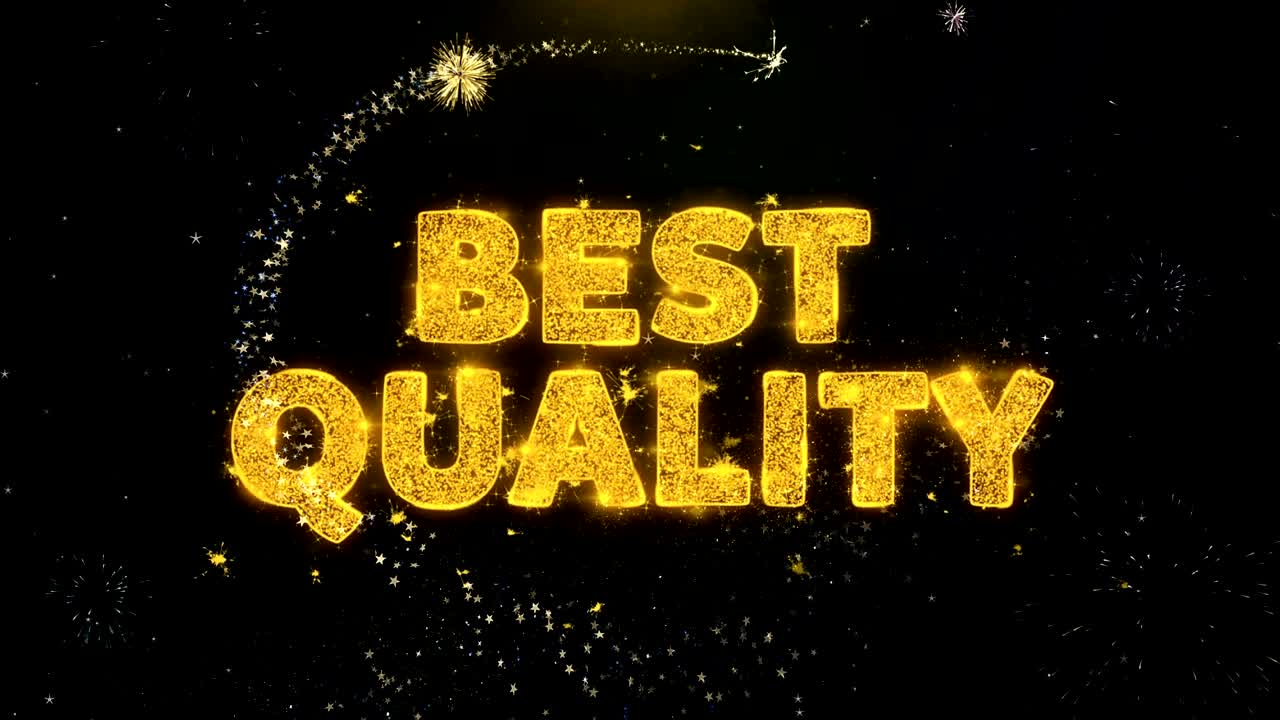 금 입자 불꽃놀이 디스플레이에 대한 최고의 품질의 텍스트.