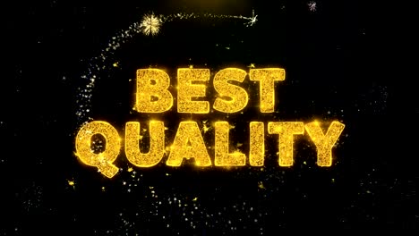 best quality text on gold particles fireworks display.