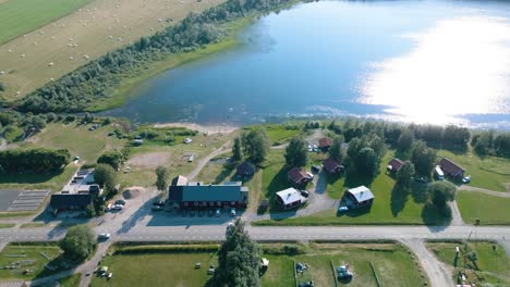 friluftsbyn, high coast, docksta, drone orbit