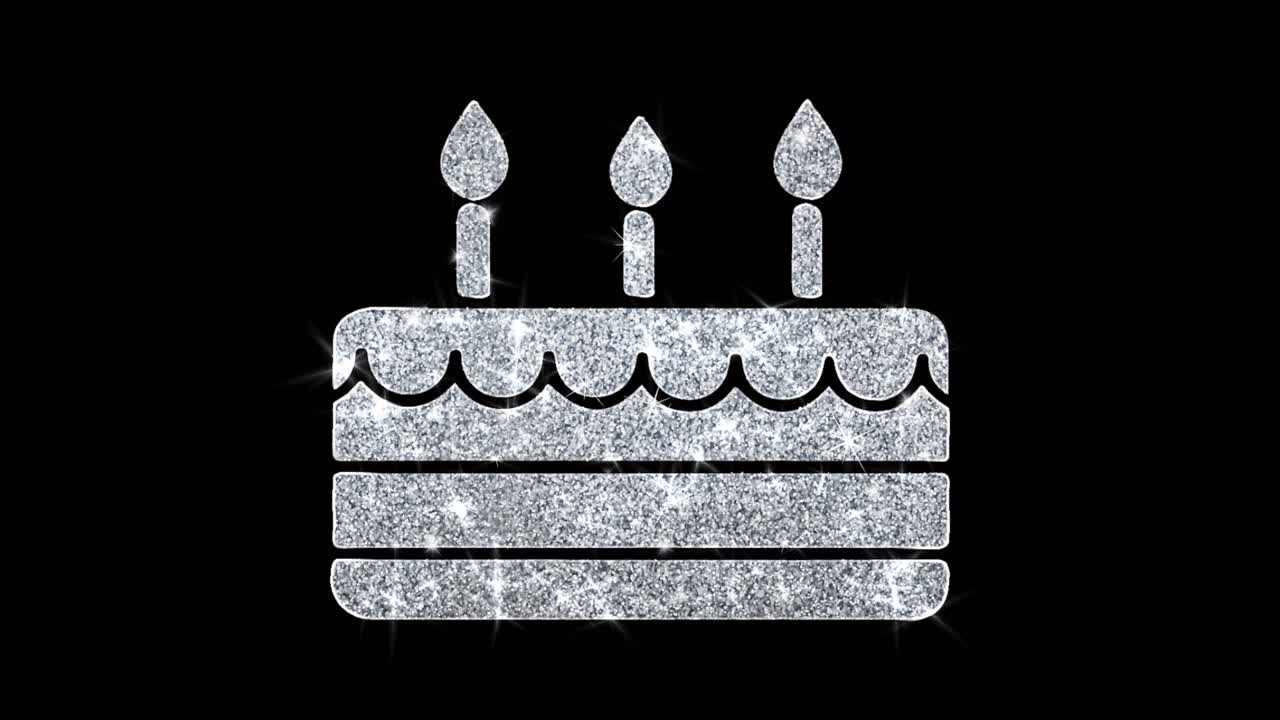 Torta di compleanno glitterata argento