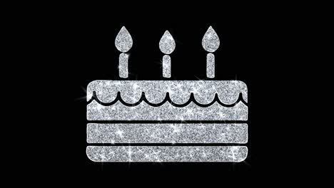 silver glitter birthday cake
