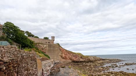 stone walls and coastal scenery in scotland