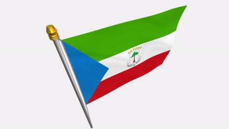 vídeo en bucle de la bandera de guinea ecuatorial revoloteando en el viento, vídeo en cámara lenta de 4k, con canal alfa