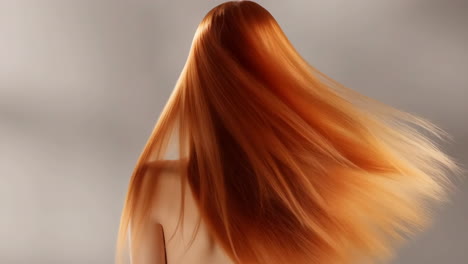 woman with long flowing red hair