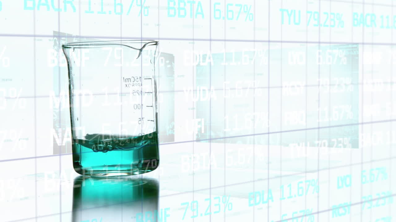 animación del procesamiento de datos sobre el vaso