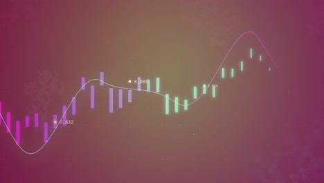 animación del procesamiento de datos sobre diagramas sobre fondo azul