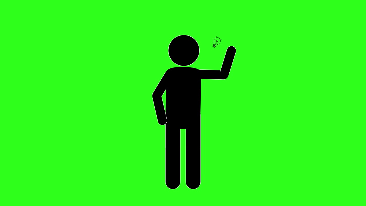 Un bonhomme noir se penche, pensif, avant qu’une ampoule n’apparaisse, symbolisant une idée créative révolutionnaire