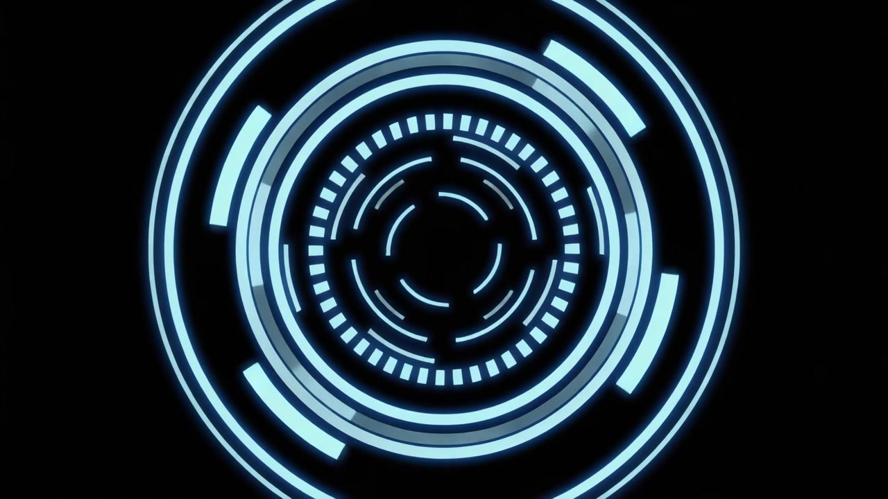 Abstract Blue Digital HUD Circular Interface Animation