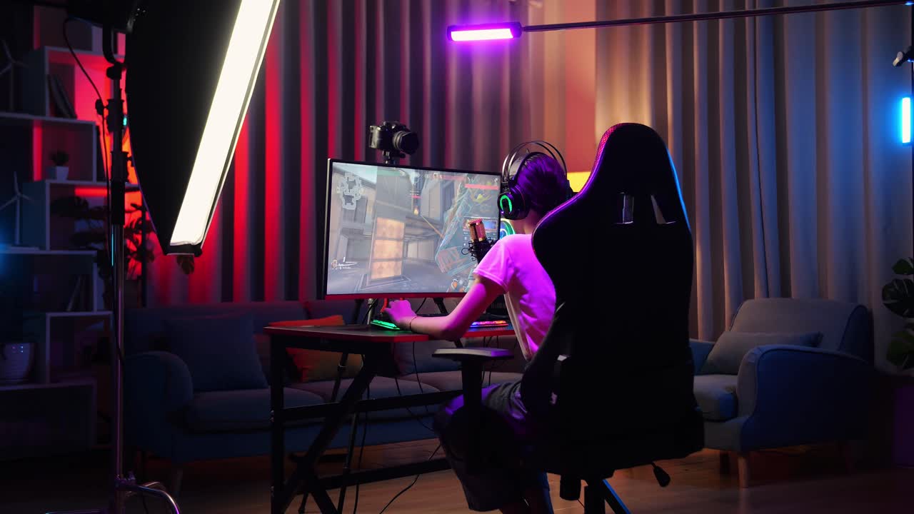 sesión de transmisión de juegos en casa