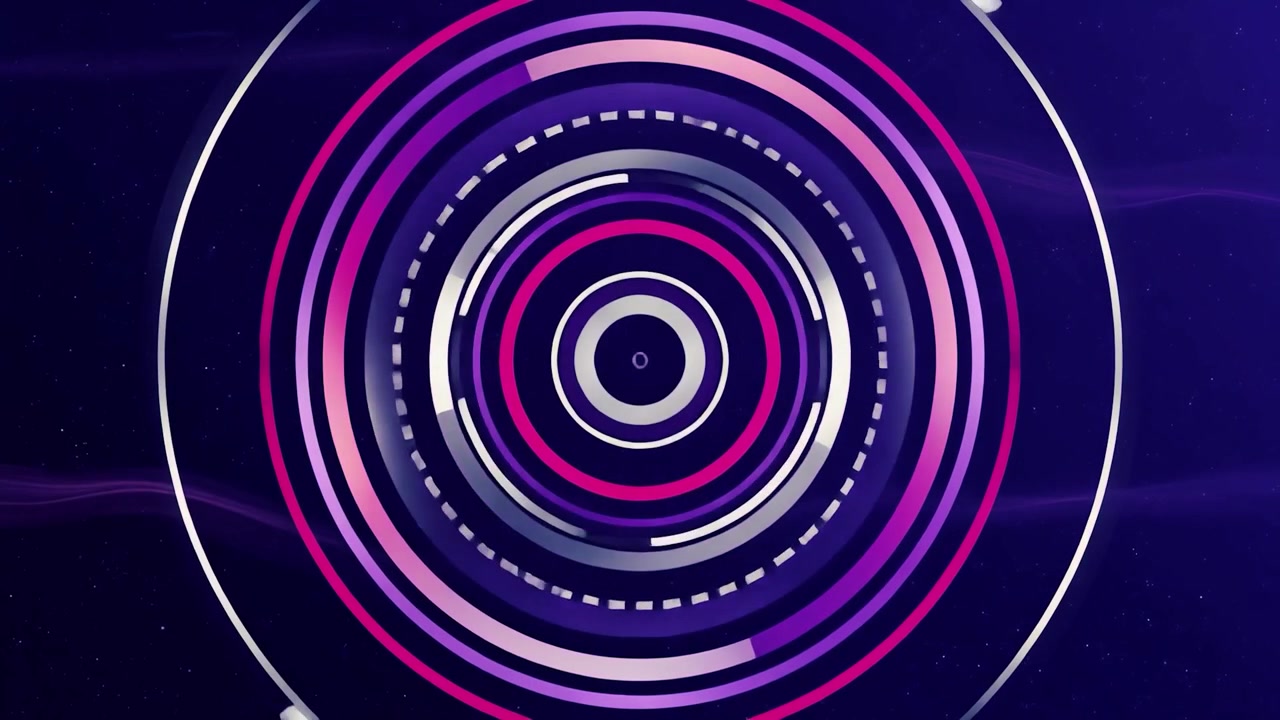 Abstract Animation of Expanding Concentric Circles in Purple and Pink