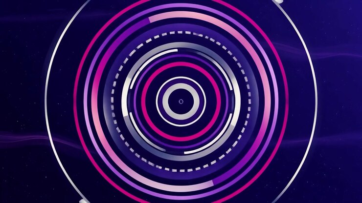 Abstract Animation of Expanding Concentric Circles in Purple and Pink