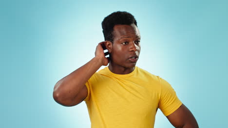 thinking, stress and black man with solution
