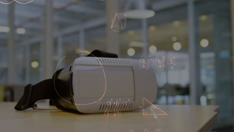 animación de ecuaciones matemáticas sobre auriculares vr
