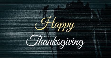 thanksgiving animation text on dark textured background with festive theme