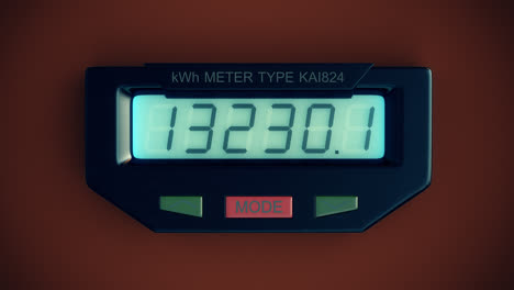 electricity measuring device. typical residential digital electric meter with a transparent plastic case showing household consumption in kilowatt hours. electric power usage.