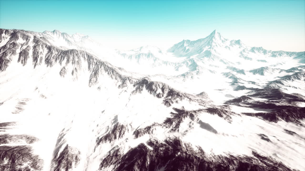 겨울 에 눈 이 내린 높은 산 들