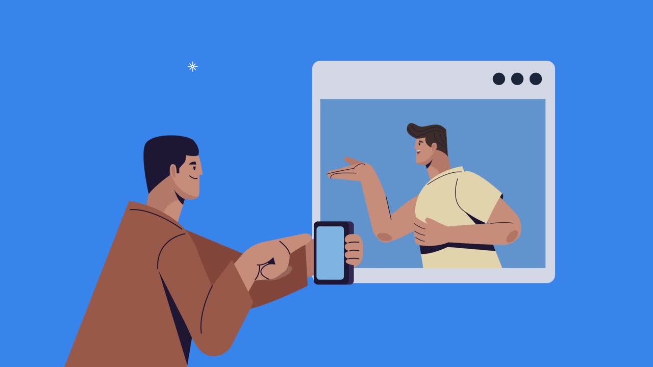 young men with webpage template