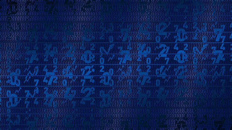 Figures. Press wall - background with many numbers replacing each other.