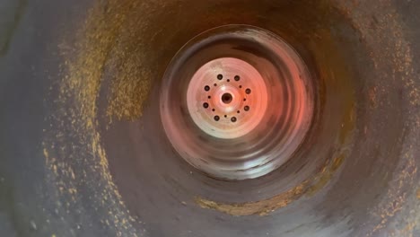 hollow interior of a rotor of an electrical generation turbine