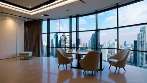 modern office space with city skyline view