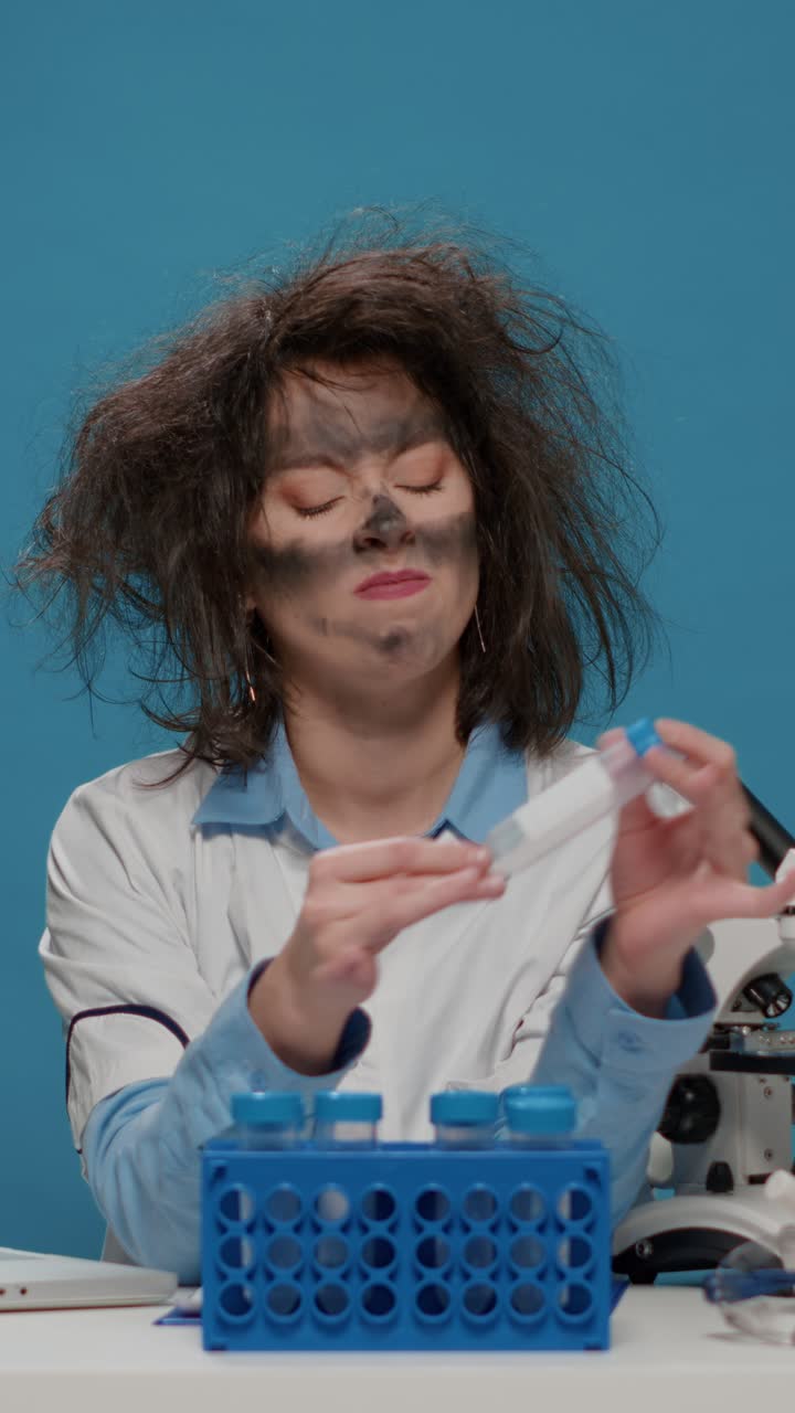 Crazy Scientist After Lab Accident