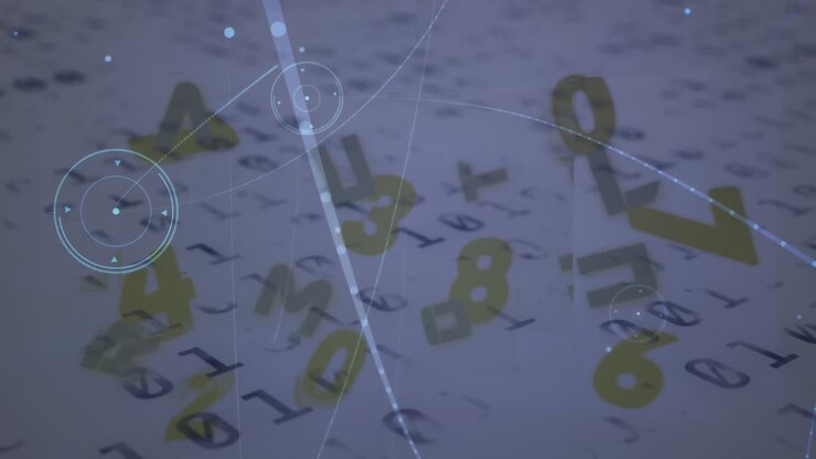 Animation of network of connections, numbers over binary coding