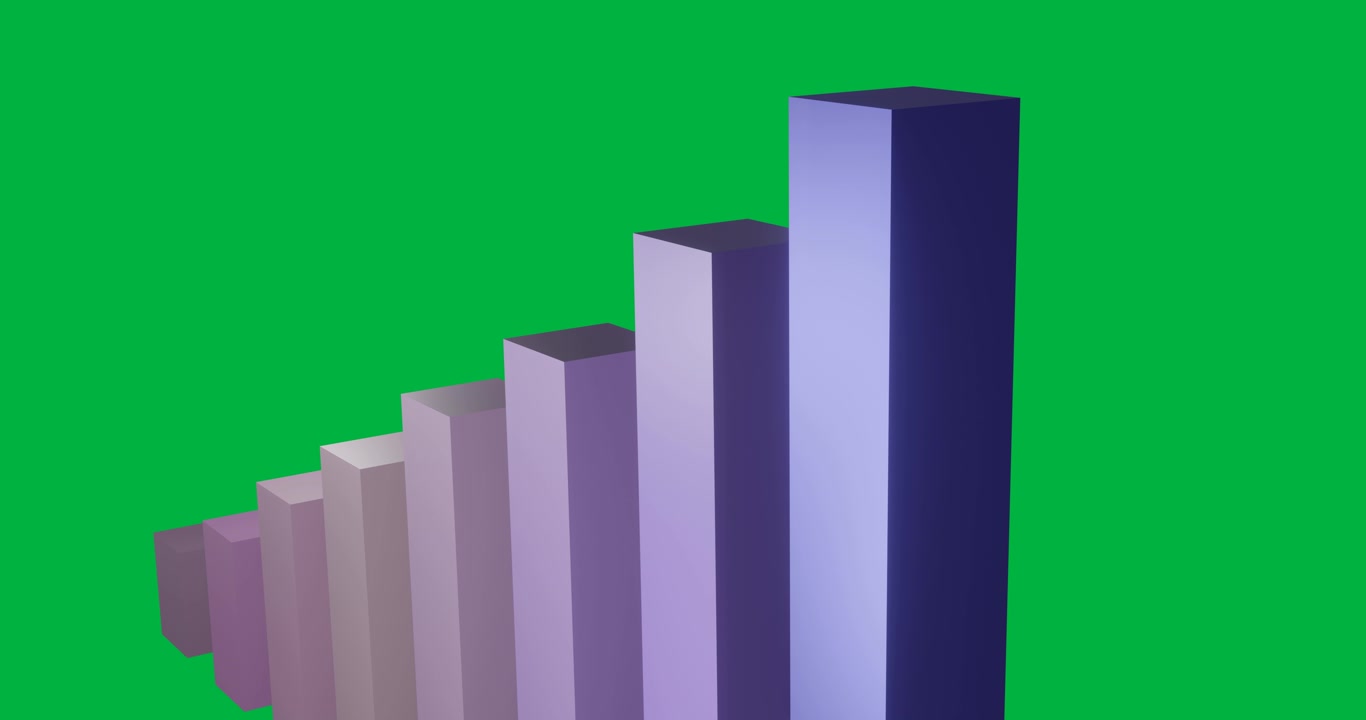 Animazione di grafico viola su sfondo trasparente.