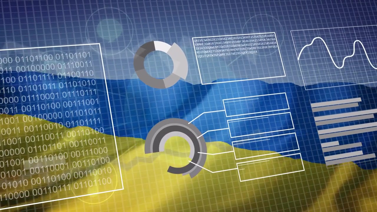 Wave starting data HUD animating, rings filling, connectors aligning, visualizing live data