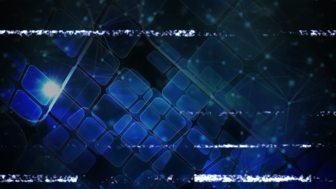 animación de interferencia sobre cuadrados digitales