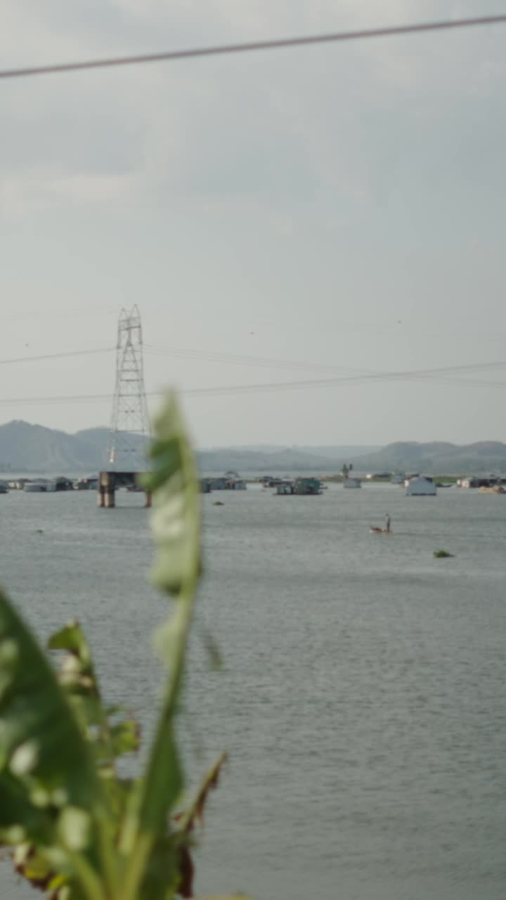 Flooded Houses on a Lake