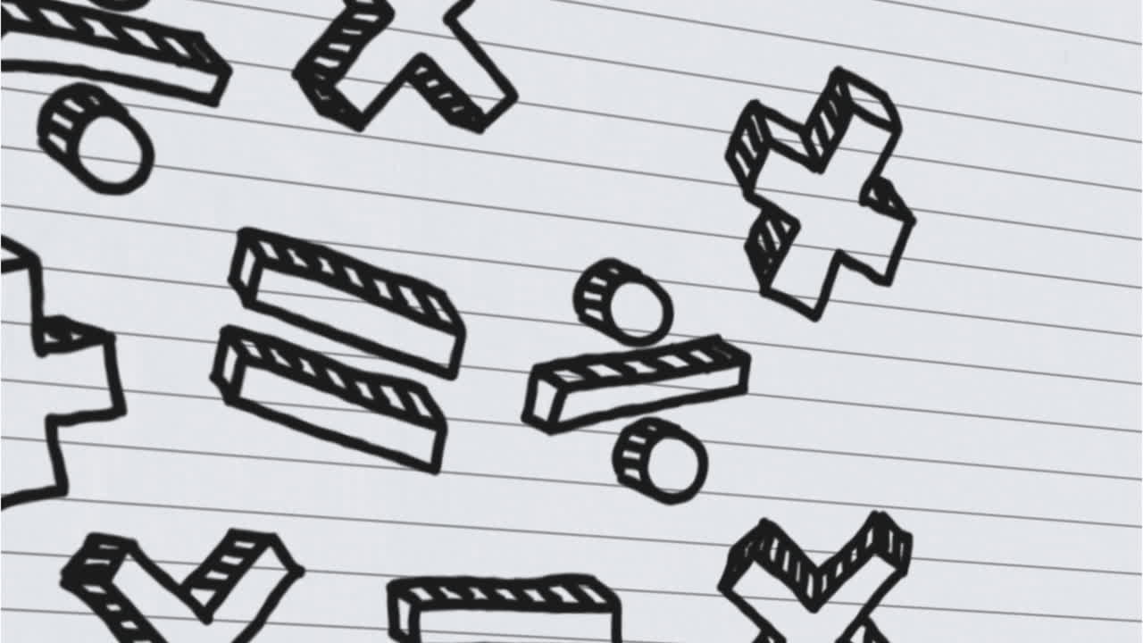 ⁇ 색 선으로 된 종이에 대한 수학적 기호