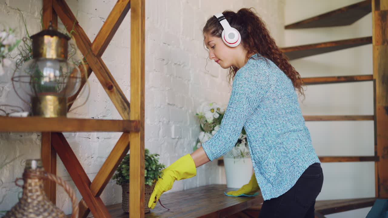 Woman Cleaning a Home