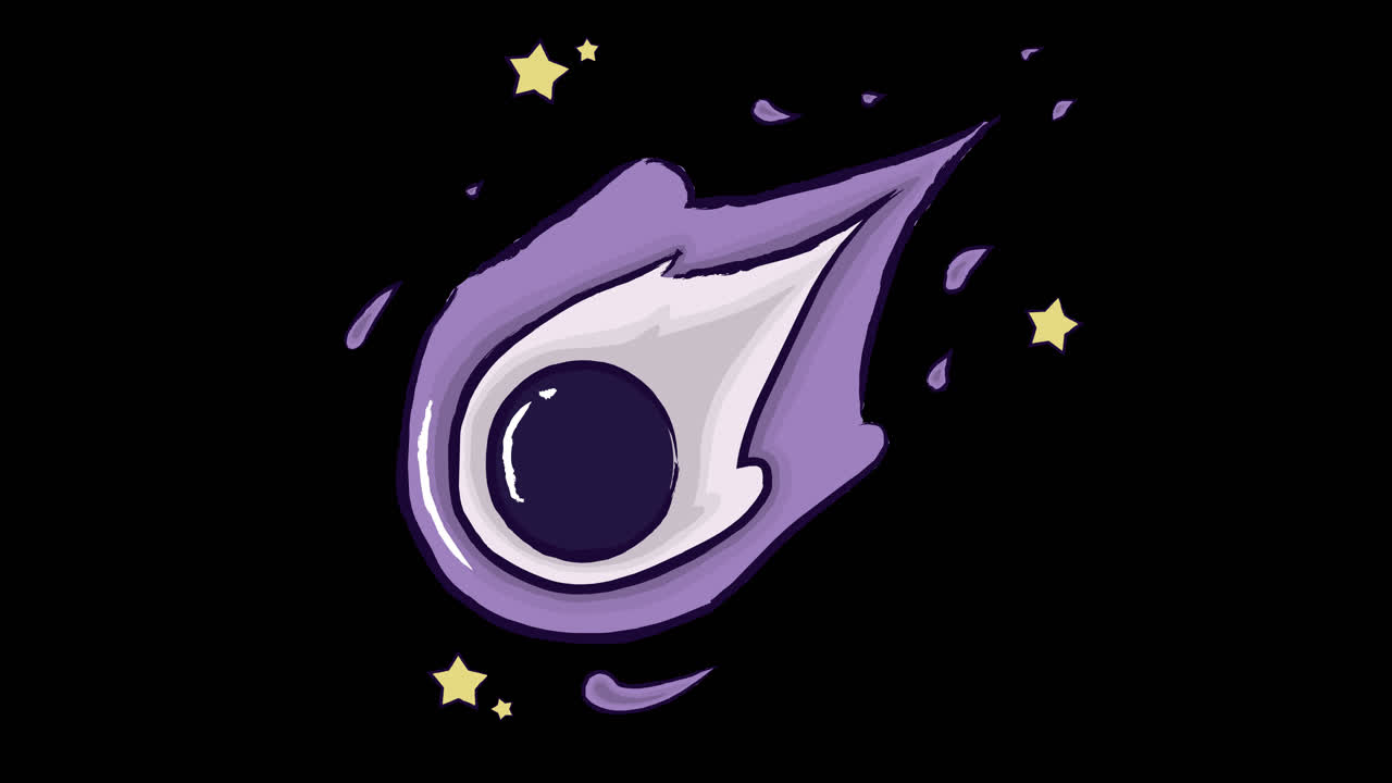 Purple Fireball with Stars