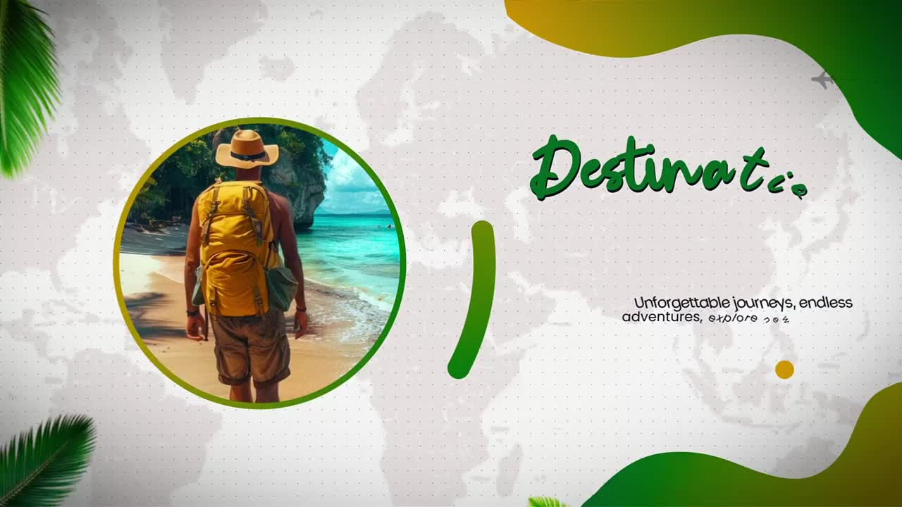 Presentazione di viaggi per destinazioni avventura, ricordi e viaggi cinematografici