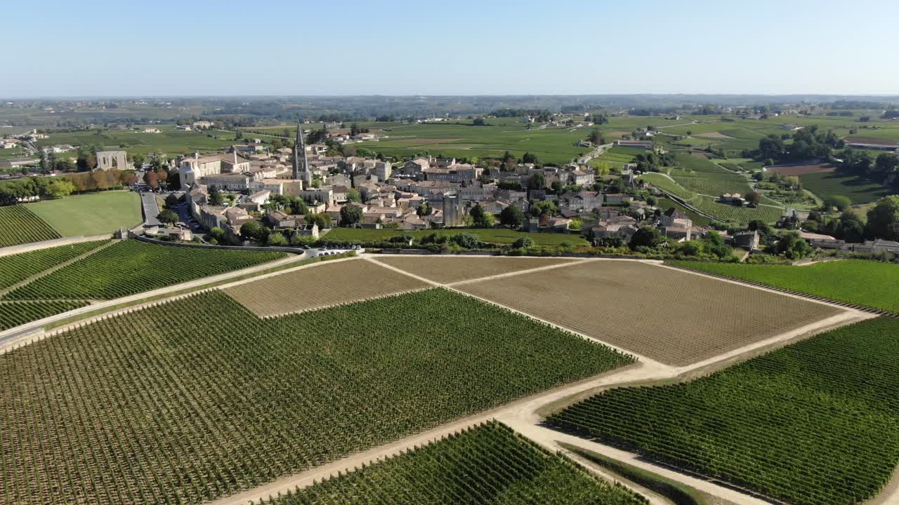 Vineyards surrounding Saint-Emilion village, Gironde department in Nouvelle-Aquitainein, France