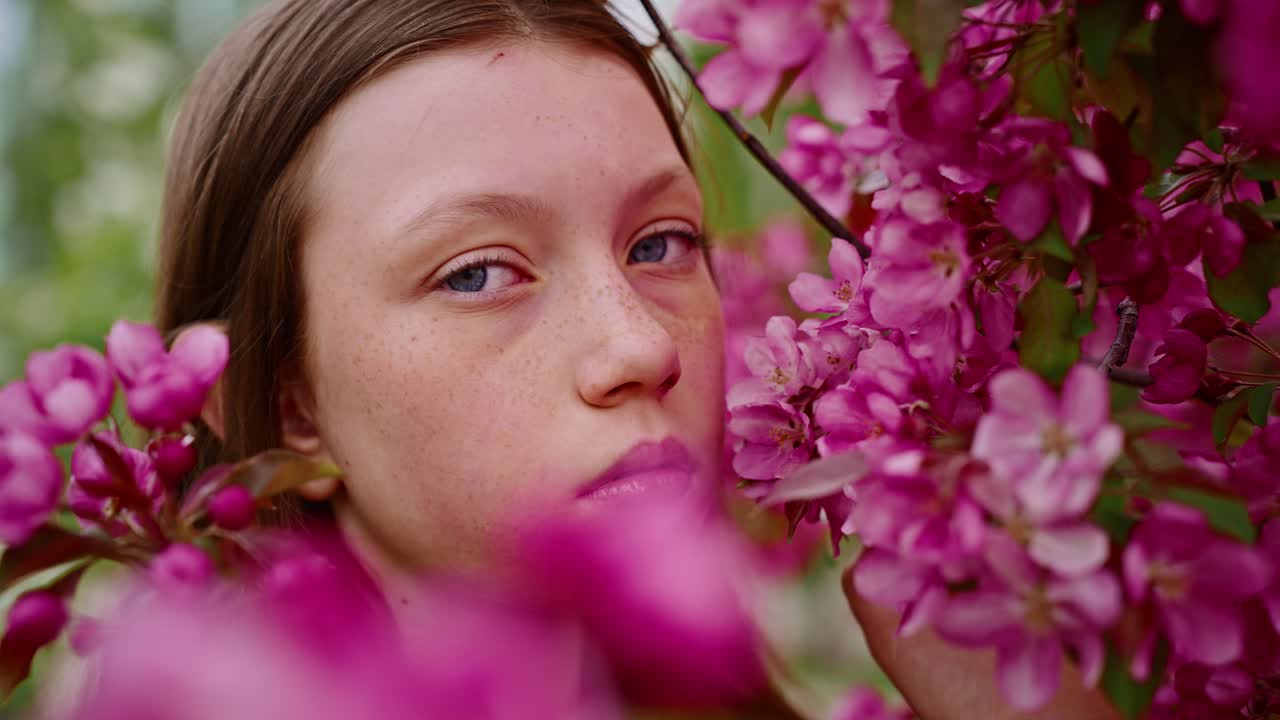 Girl in Pink Flowers
