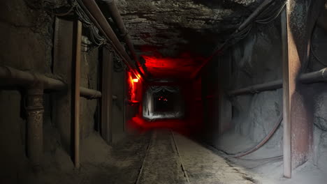 dark and dusty mine tunnel