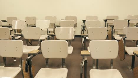 una foto amplia de una clase desierta.