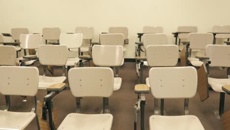 wide shot of deserted classroom