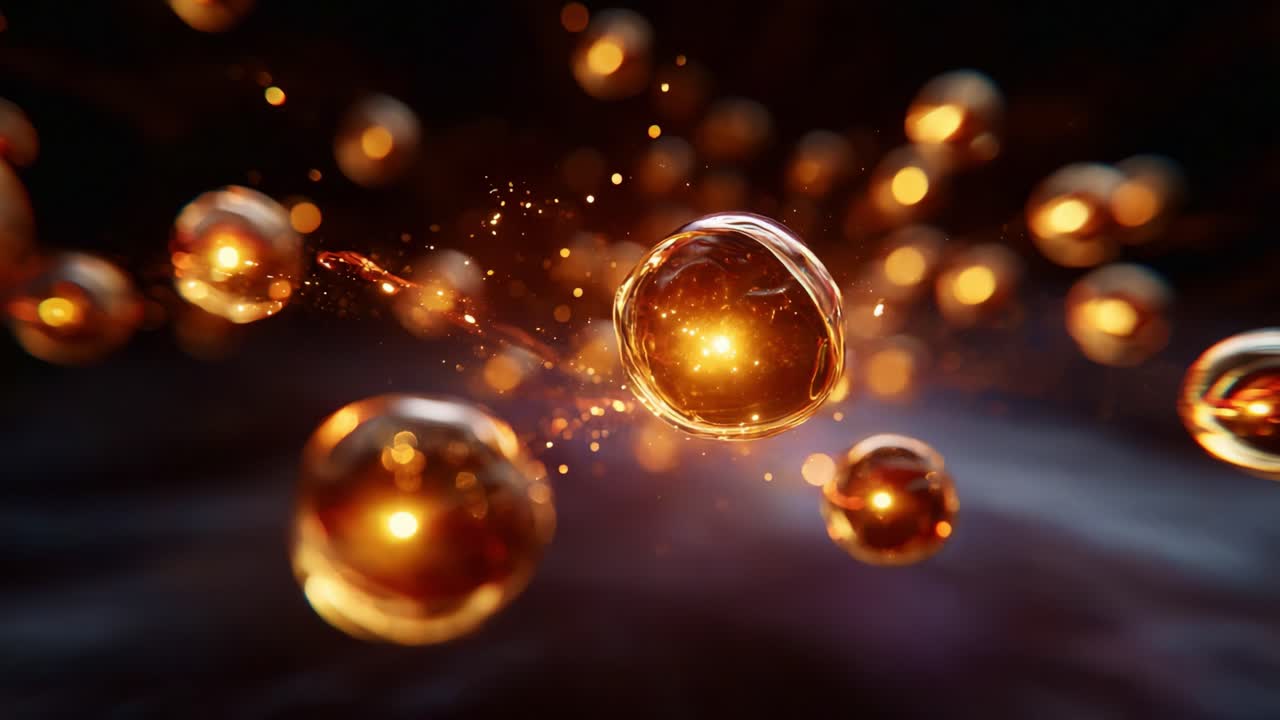 Dynamic Flow of Glowing Spheres with Abstract Light Effects Captured in Motion, Representing Energy and Movement in a Visually Stunning Composition