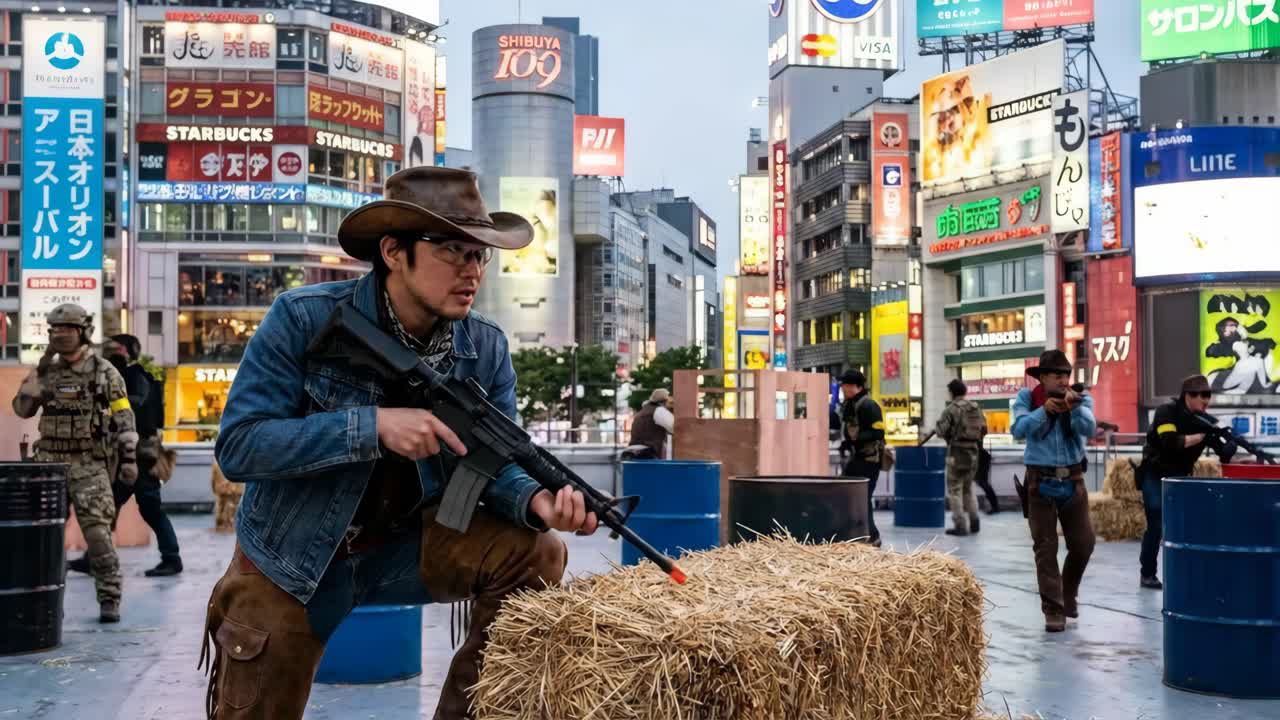 Airsoft Combat Simulation in Urban Shibuya, Tokyo