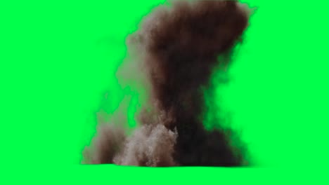 efecto de humo de la explosión en la pantalla verde
