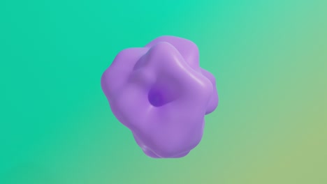 Morphing fluid 4K seamless loop animation. Amorphous shell object on soft light background